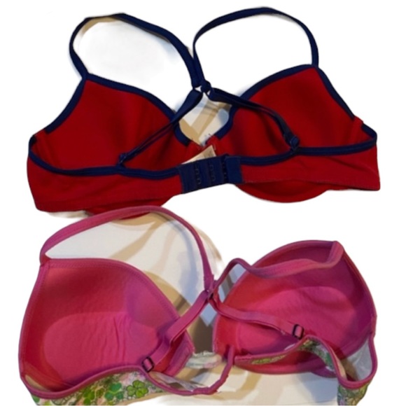 4 x 34B Bras Push-Up Cotton Blend Hanes Gilligan OMalley Convertible Racerback - Picture 5 of 11